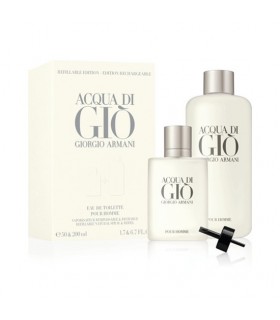 ARMANI ACQUA DI GIO POUR HOMME TRAVEL SET REFILLABLE EDITION EAU DE TOILETTE SPRAY 