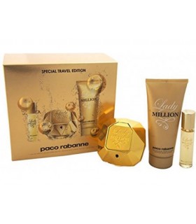 PACO RABANNE LADY MILLION EAU DE PARFUM SPRAY 80 ML + BL 100 ML + EAU DE TOILETTE SPRAY 5 ML SET 2018
